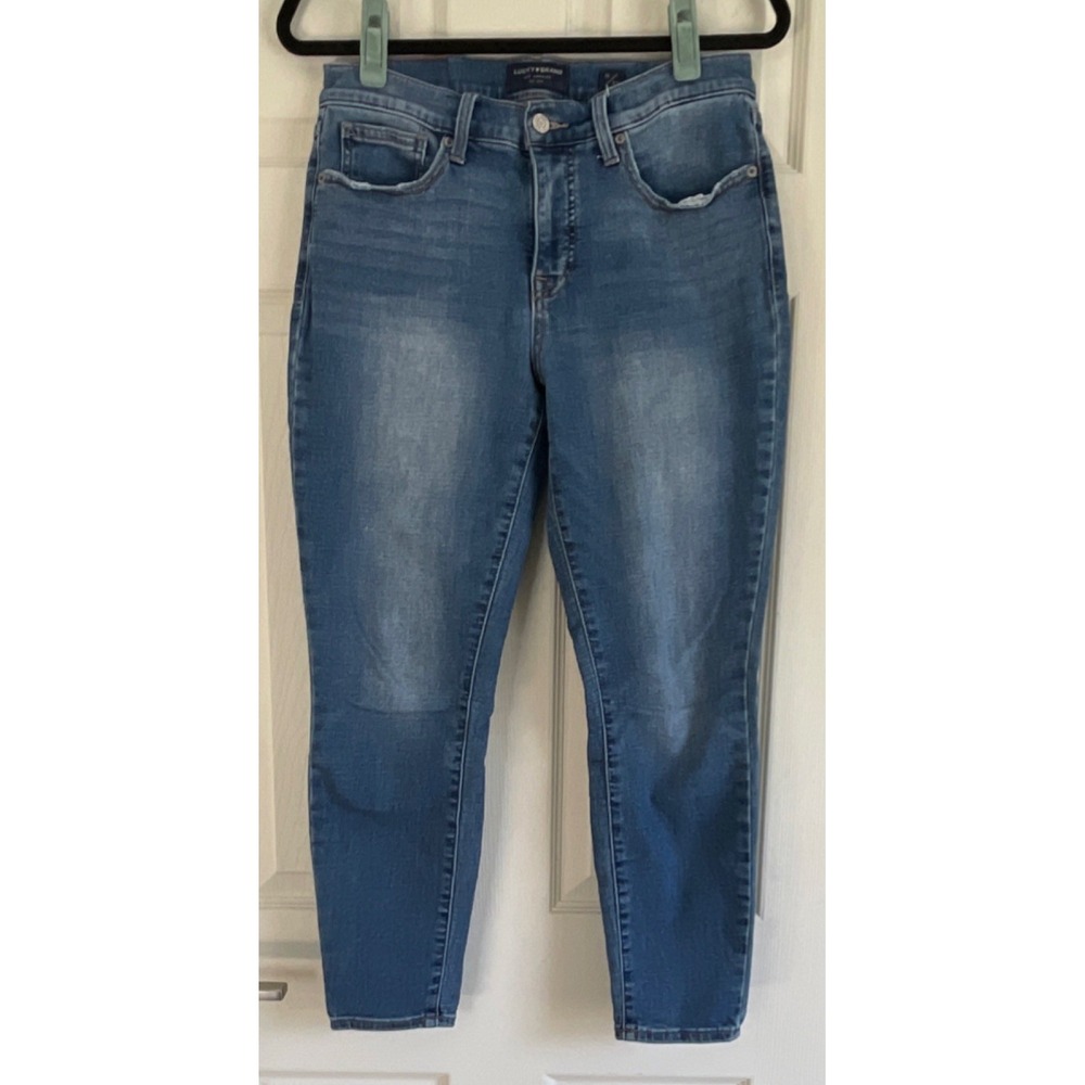 Lucky Brand Ava Mid Rise Skinny Ankle Jeans Blue Denim Stretch Women's 10